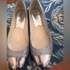 Michael Kors Silver Metallic Ballet Flats